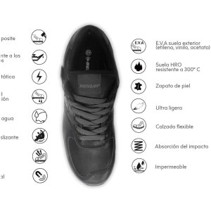 Zapato Seguridad Dunlop Flying Wing A/B Negro • Vestuario Laboral Bazarot 3