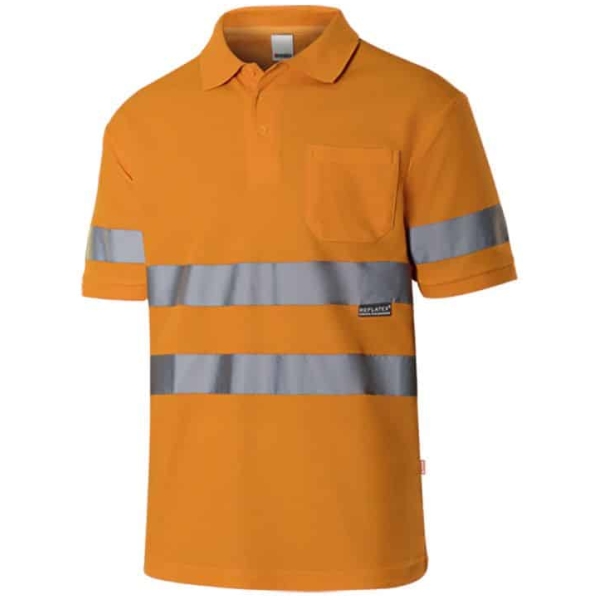 Polo algodón manga corta alta visibilidad 305512 • Vestuario Laboral Bazarot 3