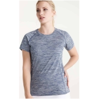 Camiseta técnica entallada mujer tejido poliéster manga corta estilo ranglán AUSTIN WOMAN Roly • Vestuario Laboral Bazarot